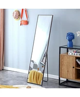 Simplie Fun Shatterproof, Explosion-Proof, Solid Wood Framed Mirror with Accessories