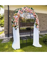 Slickblue Steel Garden Arch with 2-Seat Bench