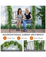 Slickblue Steel Garden Arch with 2-Seat Bench