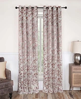 Superior Modern Leaves Curtain Panels Set with Grommet Header