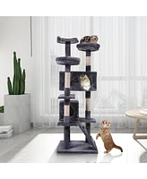 Streamdale Furniture Versatile Cat Tree with Plush Cushions, Scratching Ball, Ladder & Condos