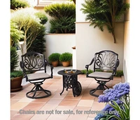 Elegant 21" Cast Aluminum Ice Bucket and Side Table