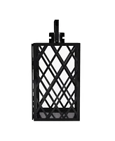 Gorgeous Stainless Steel Lantern with Lattice Pattern and Tempered Glass
