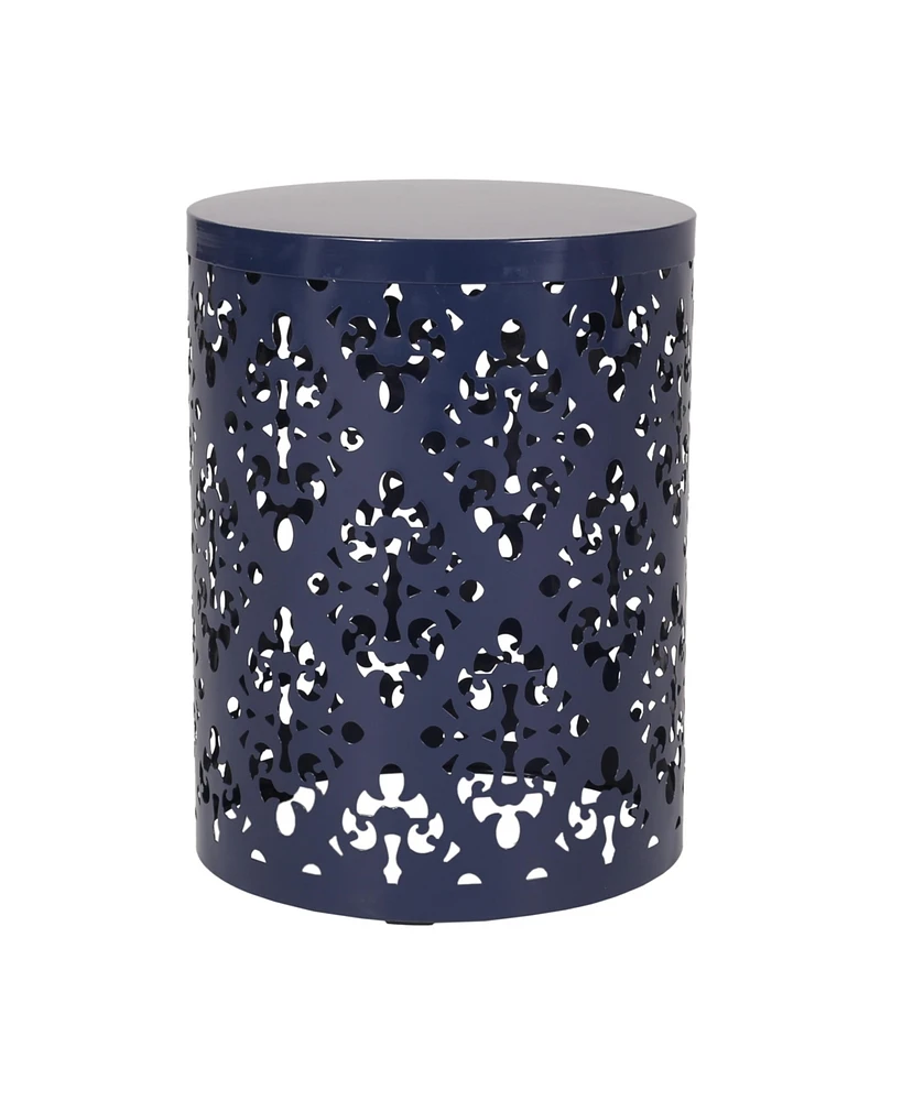 Modern Iron Cut Side Table with Cylindrical Design