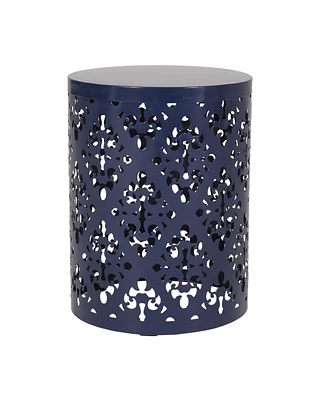 Modern Iron Cut Side Table with Cylindrical Design