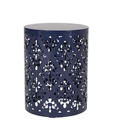 Modern Iron Cut Side Table with Cylindrical Design