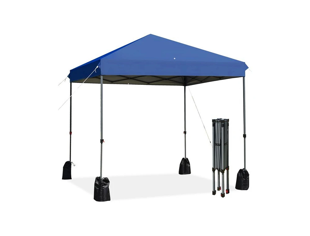 Slickblue 8 x 8 Feet Outdoor Pop-up Canopy Tent with Portable Roller Bag and Sand Bags