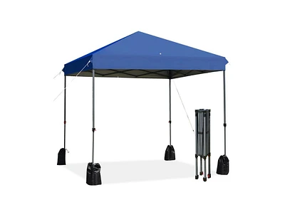 Slickblue 8 x Feet Outdoor Pop-up Canopy Tent with Portable Roller Bag and Sand Bags
