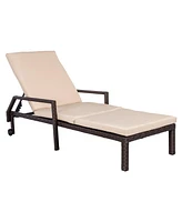 Mondawe Adjustable Patio Outdoor Chaise Lounge Chair Set with Polyester Cushions Garden