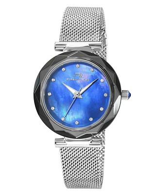 Porsamo Bleu Hazel Stainless Steel Silver Tone & Blue Women's Watch 1272AHAS