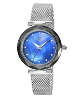 Porsamo Bleu Hazel Stainless Steel Silver Tone & Blue Women's Watch 1272AHAS