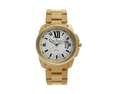 Peugeot Men's Calendar Gold Plated Stainless Steel Bracelet Watch