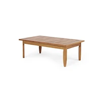 Mid-Century Modern Acacia Wood Sofa Chat Set with Water-Resistant Cushions