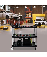 Three-layer thickened plastic mobile tool cart
