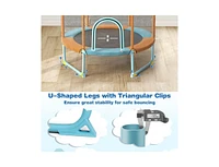 Slickblue 60 Inch Trampoline with Gymnastic Bar and Rings for Kids