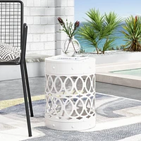 Streamdale Furniture Modern Geometric Iron Cut Side Table Chic, Durable, Assembly-Free