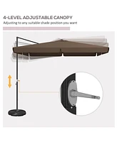 Large 118" Cantilever Patio Umbrella with Adjustable Canopy for Outdoor Furniture and Dining Sets