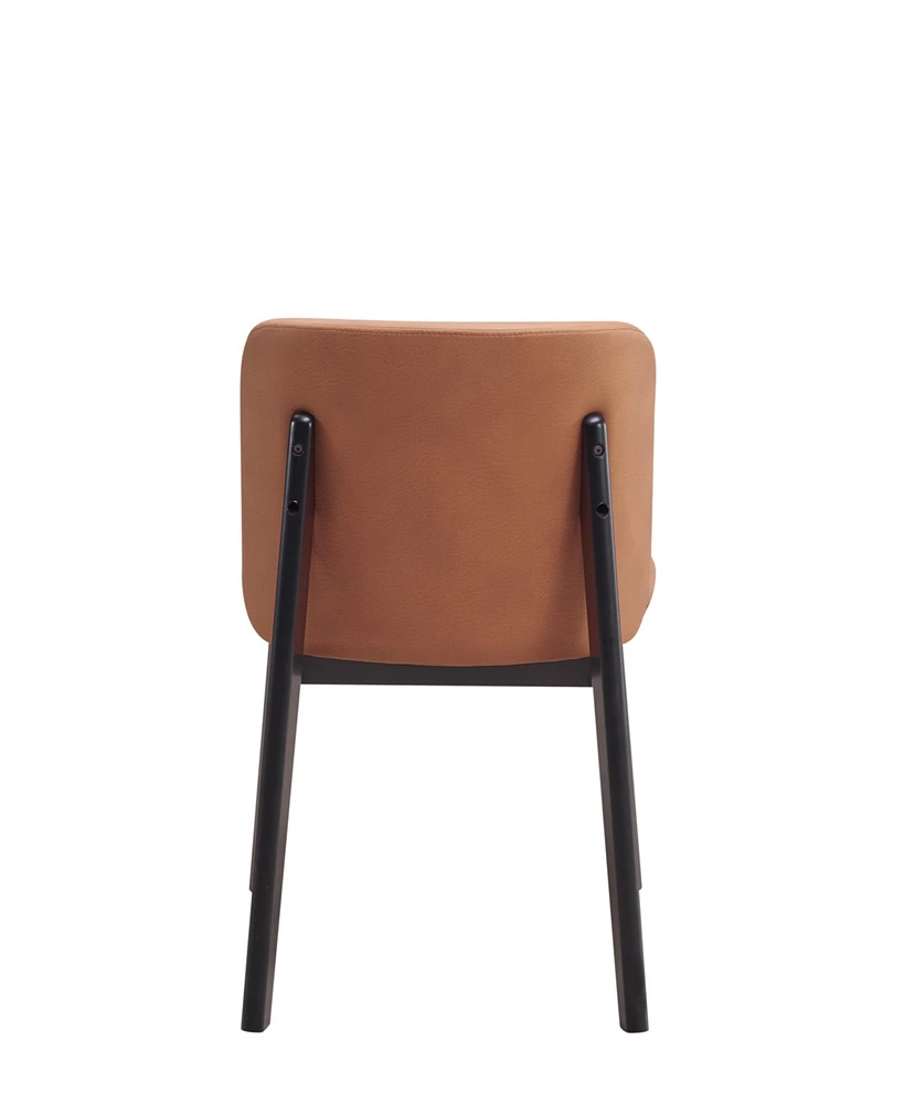 Simplie Fun Eliora Side Chair (Set-2), Camel Fabric & Black Finish