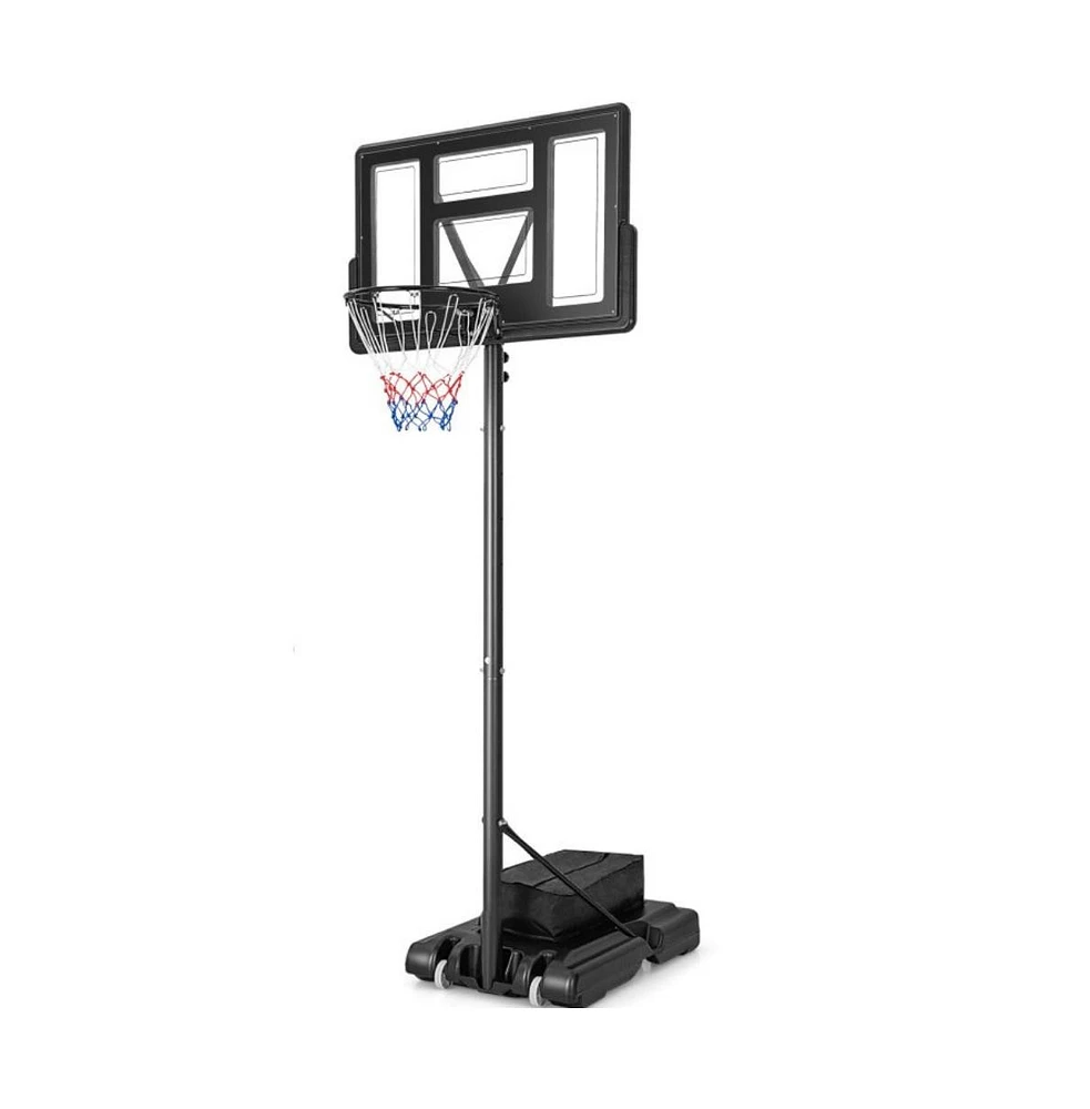 Slickblue 4.25-10 Feet Adjustable Basketball Hoop System with 44 Inch Backboard-b