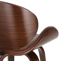 Mid-Century Modern Barstool with Bentwood Frame and Faux Leather Upholstery