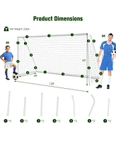 Slickblue 12 x 6 Feet Soccer Goal with Strong Pvc Frame and High-Strength Netting