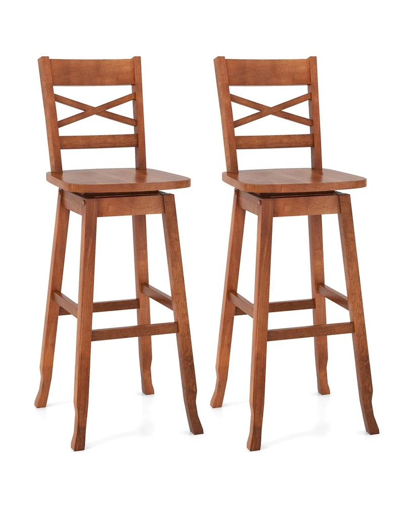 Slickblue Swivel 30-Inch Bar Height Stool Set of 2 with Footrest