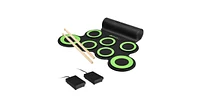 Slickblue Set 7 Kit Electronic Roll Up Pads Midi Drum-Green