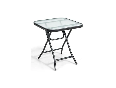 Slickblue 18 Inch Square Patio Bistro Table with Rustproof Frame