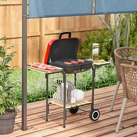 Outsunny 24" Portable Charcoal Grill with Wheels and Storage for Outdoor Gatherings