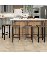 Slickblue Set of 4 Bar Stool Set 26" Bar Chair with Metal Legs and Footrest