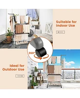 4-tier Clothes Drying Rack with Rotatable Side Wings and Collapsible Shelves