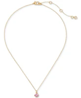 kate spade new york Gold-Tone Bubbly Bezel Mini Pendant Necklace, 16" + 3" extender