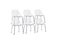 Slickblue Set of 6 Accent Armless Modern Dining Chairs with Plastic Feet Pads