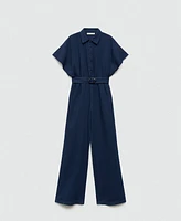 Mango Women's Belt Long Jumpsuit