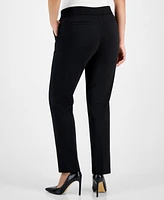 Ak Anne Klein Petite Pull-On Faux-Fly Front Pants