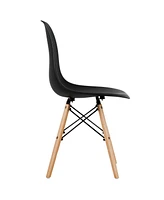 Slickblue 4 Pieces Modern Armless Dining Chair Set with Wood Legs