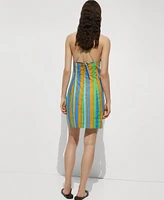 Mango Women's Striped Print Halter Dress