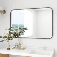 Homlux Rectangular Wall Mounted Mirror 26"x38" in Black