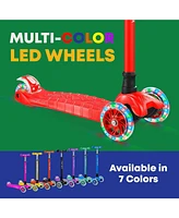 Lifemaster Kids Scooter – Children and Toddler 3 Wheel Kick Led Lights Illuminate when Rolling– Adjustable Handle