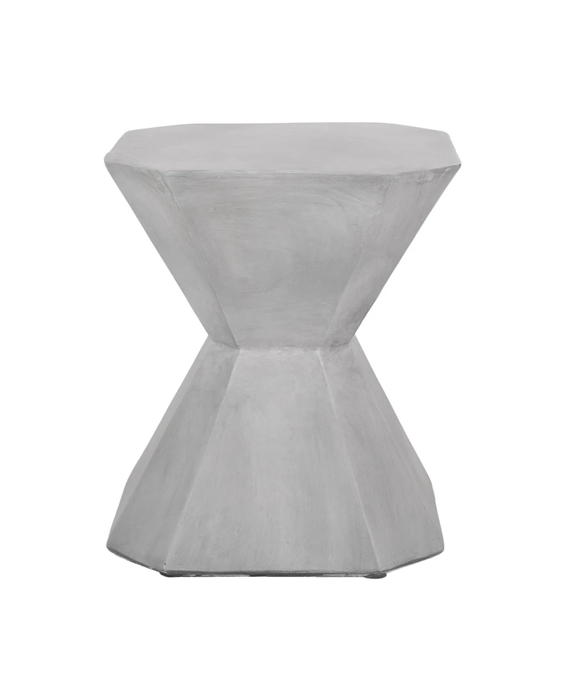 Simplie Fun Lightweight Concrete Hourglass Side Table for Indoor/Outdoor Use