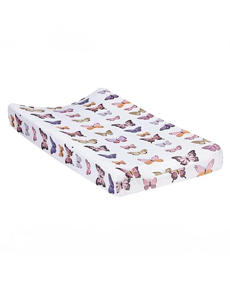 Lambs & Ivy Butterfly Dreams Soft/Cozy Fleece Changing Pad Cover - White