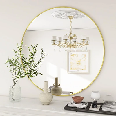 Homlux Round Wall Mounted Mirror 20"x20" in Gold