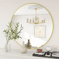 Homlux Round Wall Mounted Mirror 20"x20" in Gold