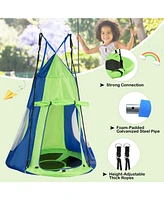 Slickblue Boys 2-in-1 40 Inch Hanging Chair Detachable Swing Tent