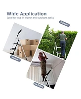 Slickblue 4-Step Folding Ladder with Anti-Slip Pedal Platform 330Lbs Capacity