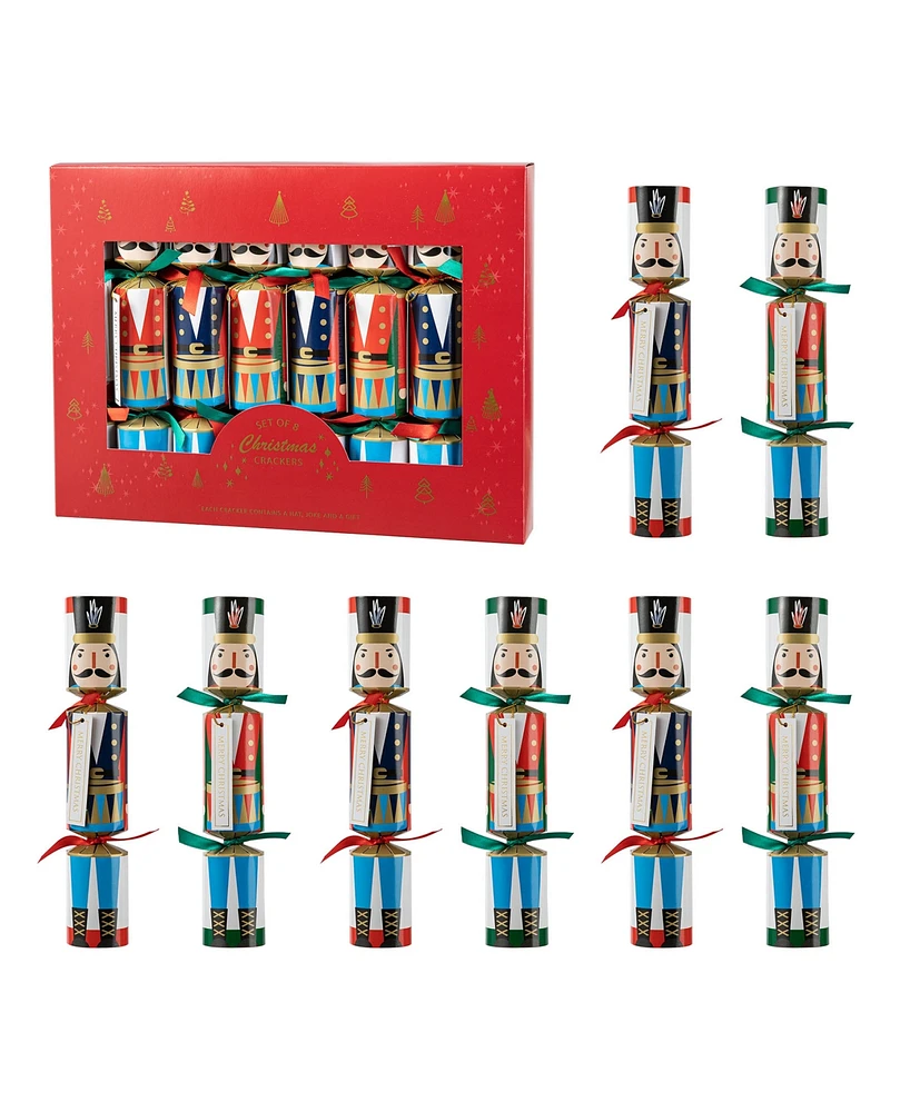 Glitzhome 8PK 1.50''D X 10.00''H Christmas Nutcracker Party Cracker with Gift Contents