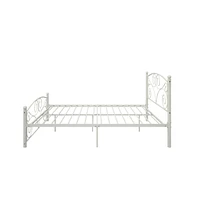 Full Size Unique Flower Sturdy System Metal Bed Frame With Headboard And Footboard