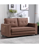 Versatile 3-in-1 Sofa Bed with Storage and Cup Holders for Compact Spaces
