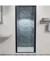 Streamdale Furniture 32 In. To 33-3/8 In. X 72 In Semi-Frameless Pivot Shower Door In Matte Black With Clear Glass