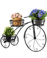 Slickblue Tricycle Plant Stand Flower Pot Cart Holder in Parisian Style